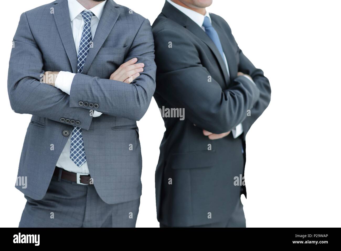 close-up of two businessmen standing side by side Stock Photo - Alamy