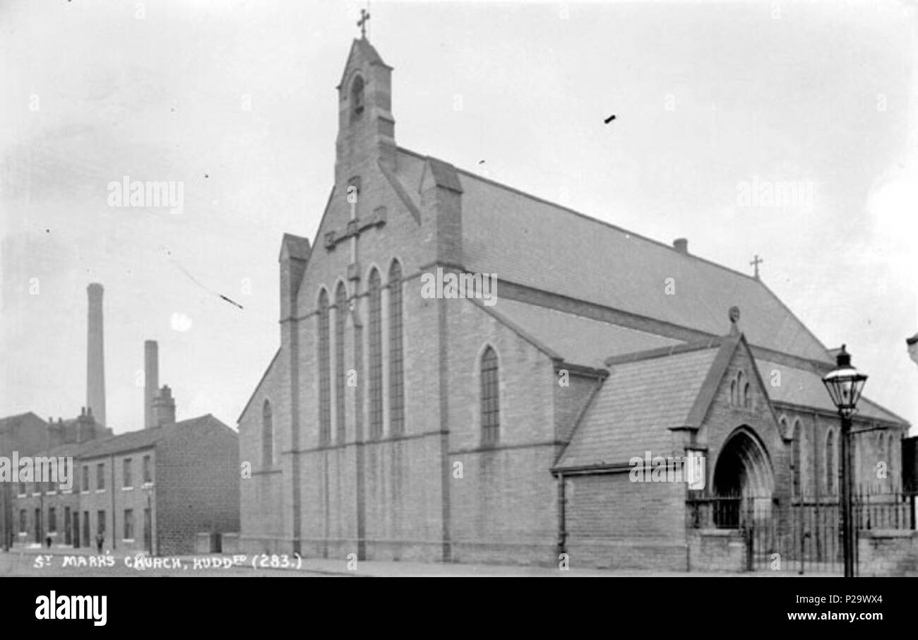 . Archive image of Church of St Mark, Old Leeds Road, Huddersfield, West Yorkshire, England. Built 1887, designed by architect William Swinden Barber. Note on date of image: Although Kirklees Image Archive dates this photo within the decade 1910-1919, it is far more likely to be dated before 1907, when the churchwardens resigned and the church began to be neglected. before 1907. Unknown 296 St Mark Leeds Road 249 Stock Photo