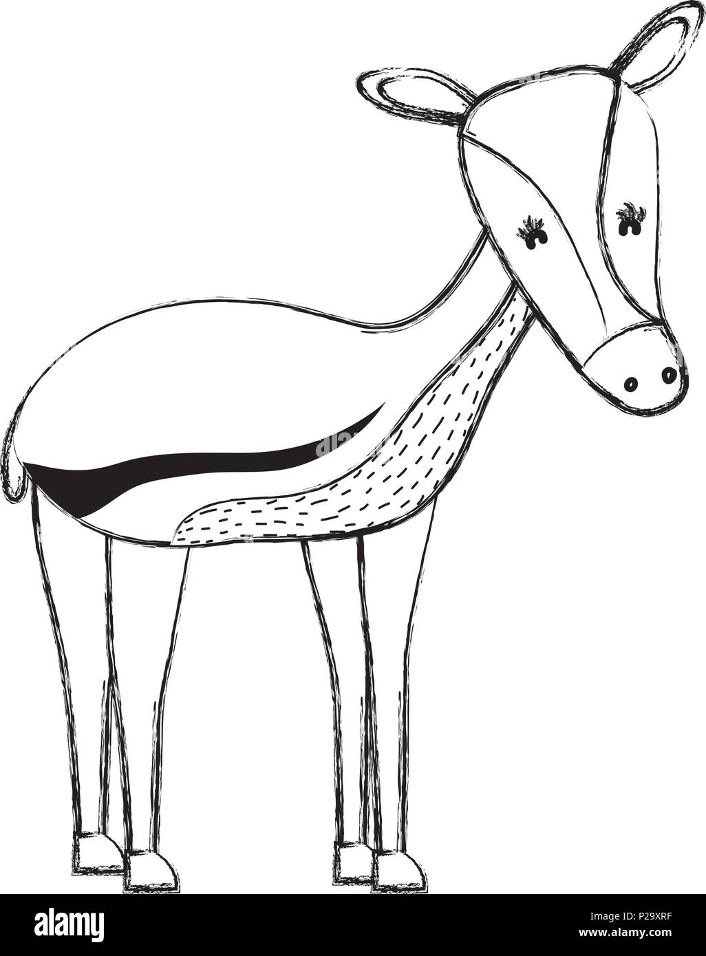 grunge-cute-deer-female-wild-animal-stock-vector-image-art-alamy