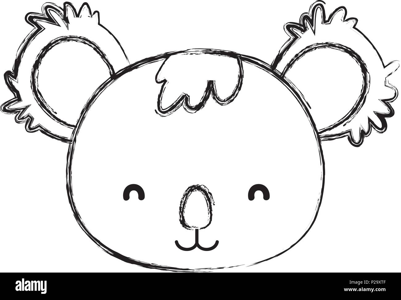 grunge cute koala head wild animal Stock Vector Image & Art - Alamy