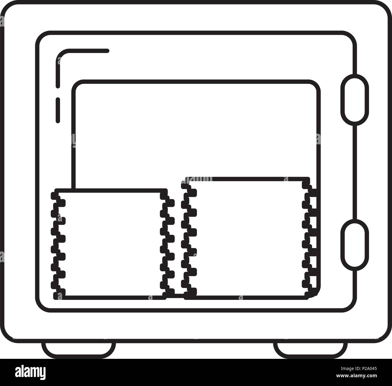 line open strong box with dollar bills Stock Vector Image & Art - Alamy