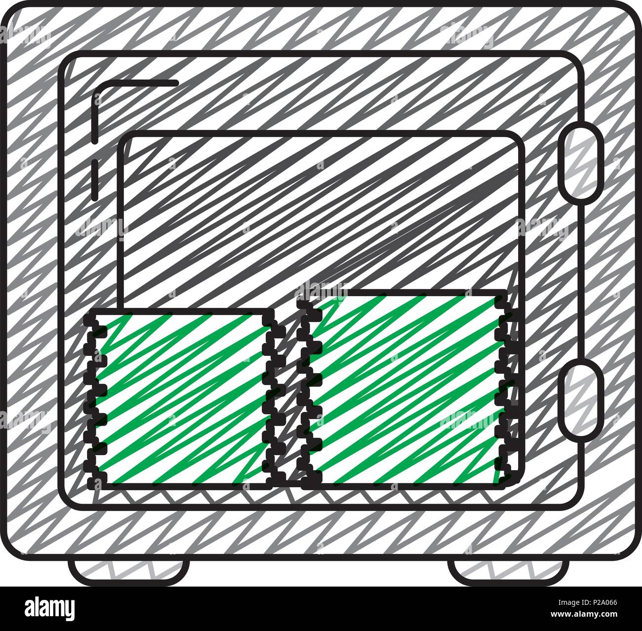 doodle open strong box with dollar bills Stock Vector Image & Art - Alamy