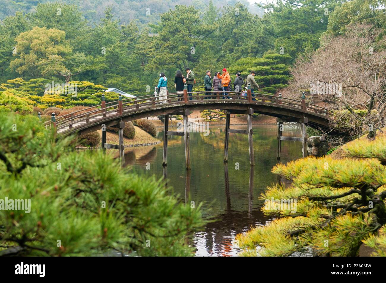 Japan, Shikoku island, Kagawa Prefecture, city of Takamatsu, Ritsurin-koen garden Stock Photo