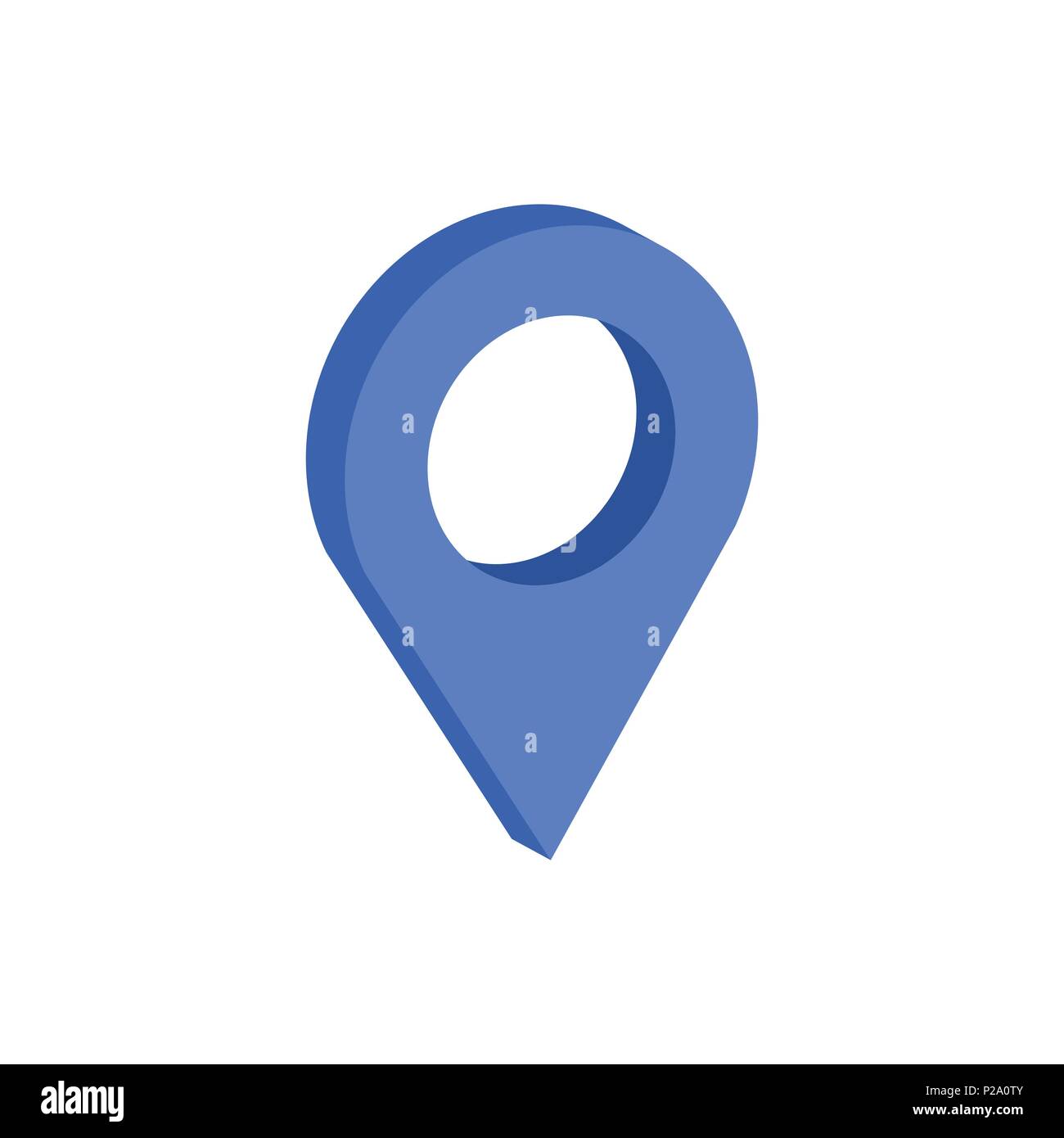 Map Pointer symbol. Flat Isometric Icon or Logo. 3D Style Pictogram for ...