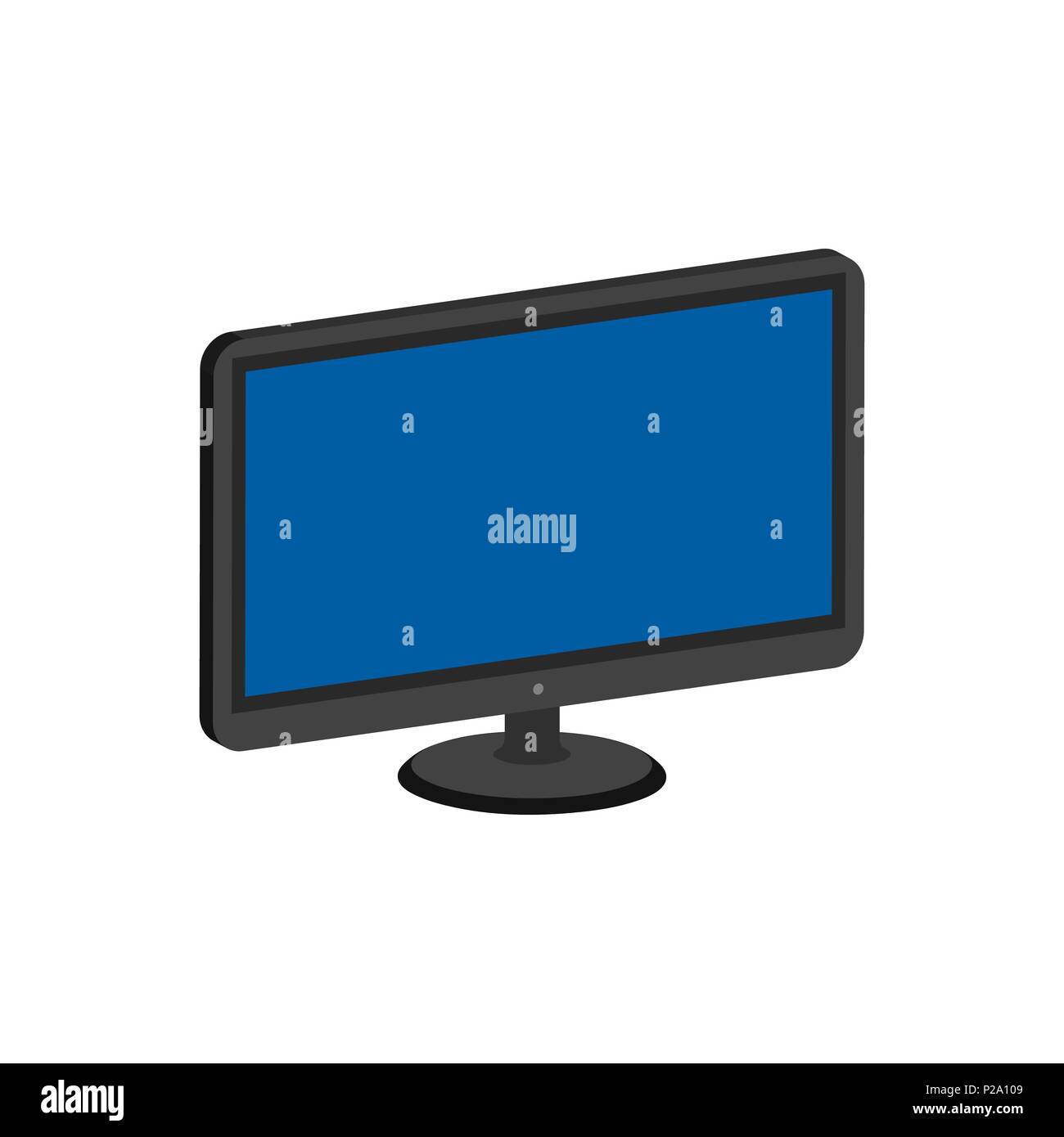 Computer monitor, display symbol. Flat Isometric Icon or Logo. 3D Style ...