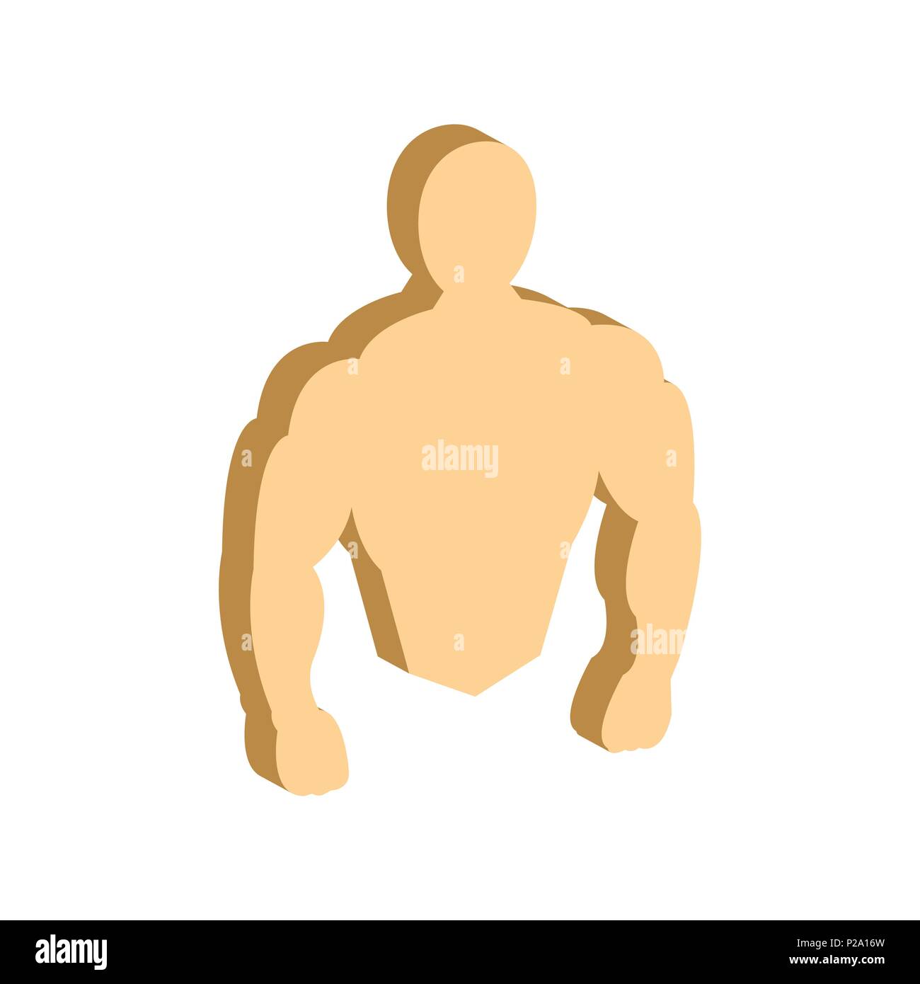 Muscle body, Bodybuilding, Fitness symbol. Flat Isometric Icon or Logo. 3D  Style Pictogram for Web Design, UI, Mobile App, Infographic. Vector Illustr  Stock Vector Image & Art - Alamy