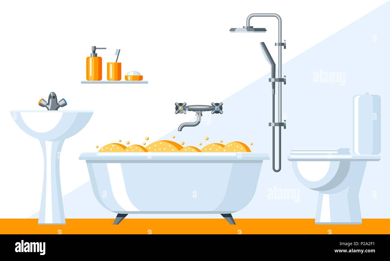 Illustration of bathroom interior Stock Vector Image & Art - Alamy