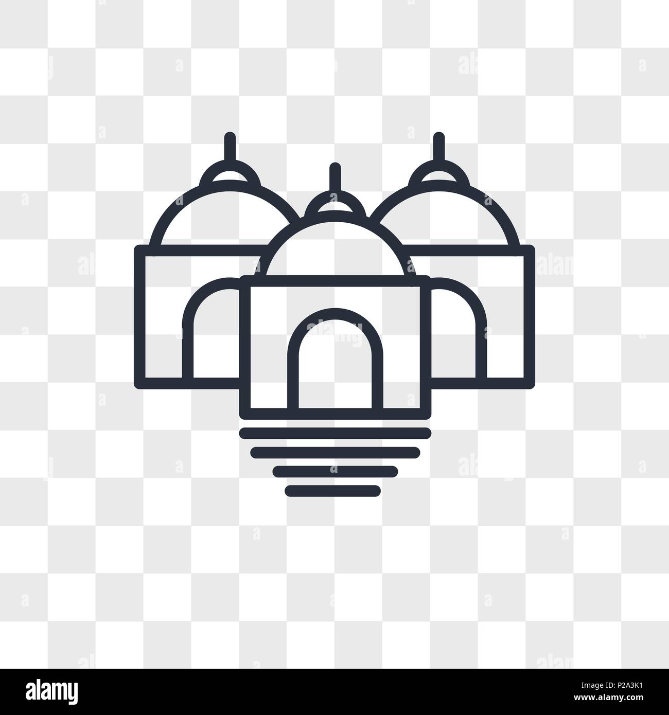 Temple vector icon isolated on transparent background, Temple logo concept Stock Vector