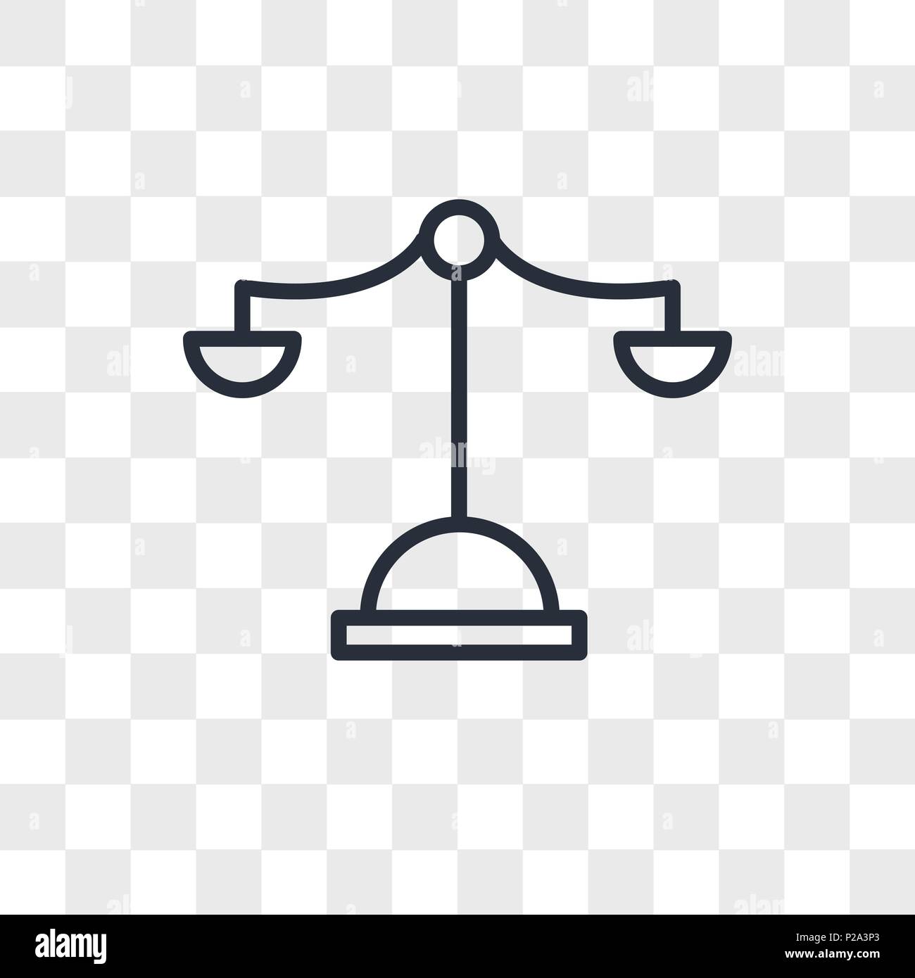 Justice scale vector icon isolated on transparent background, Justice