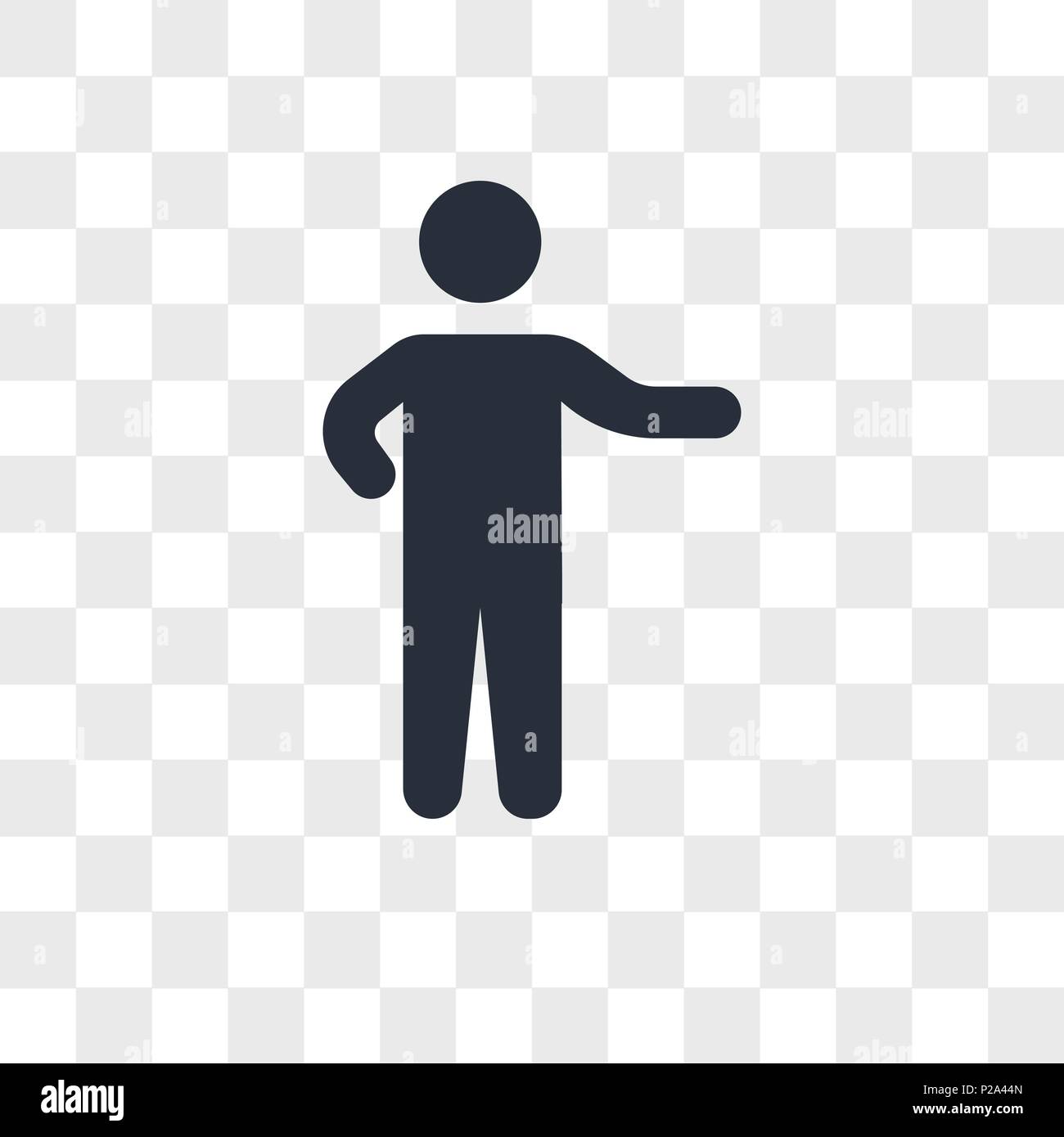 Person pointing vector icon isolated on transparent background, Person