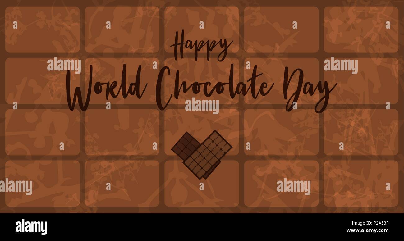 Greeting Card For World Chocolate Day Internation Celebration Of Chocolate Stock Vector Image Art Alamy