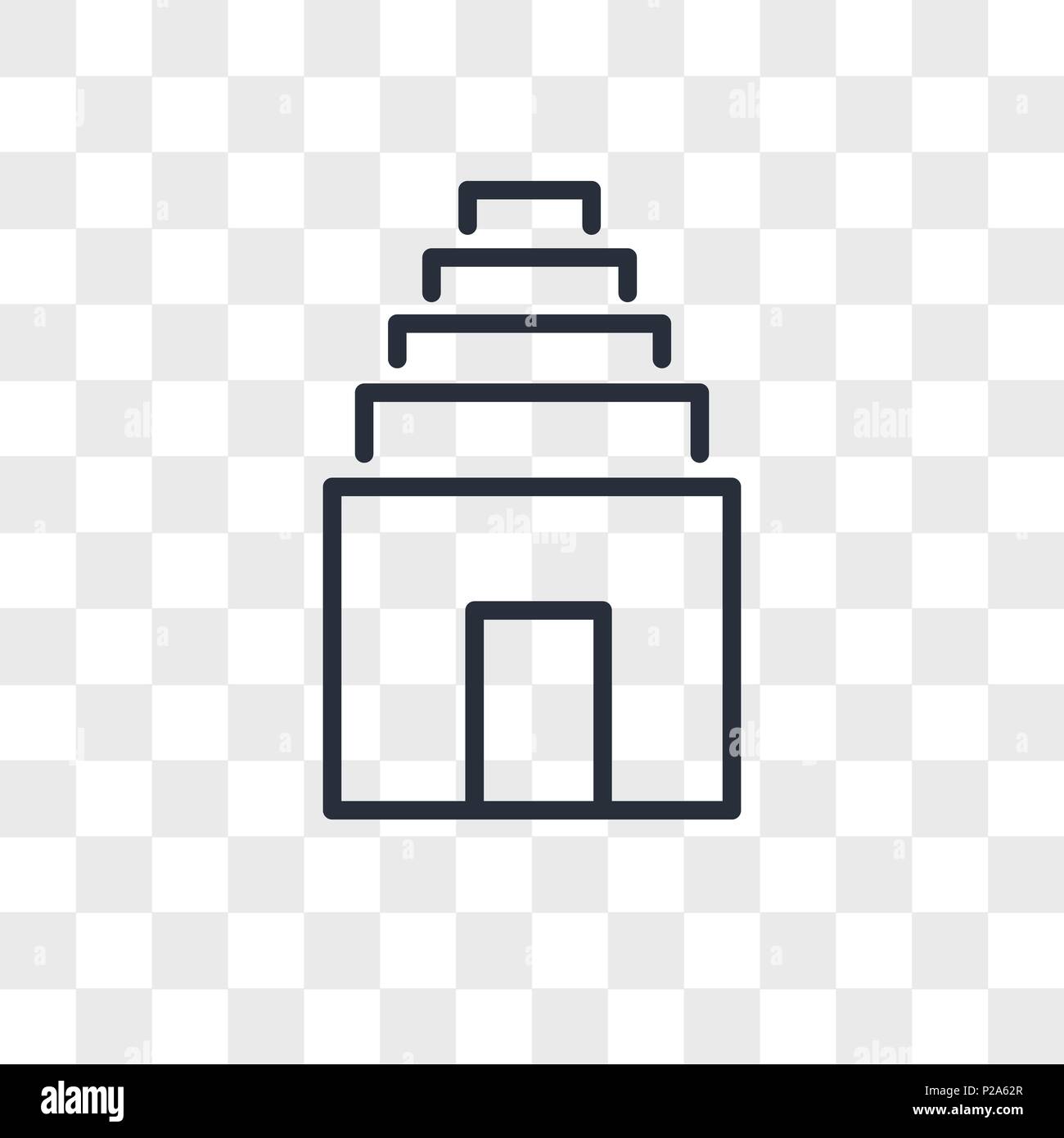 Temple vector icon isolated on transparent background, Temple logo concept Stock Vector