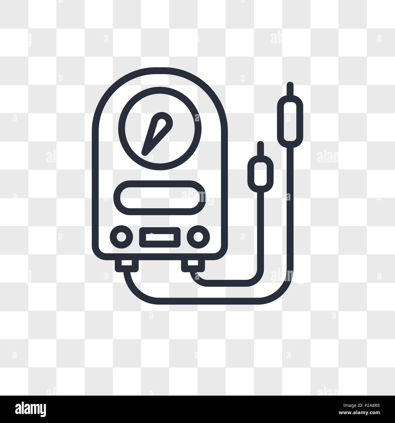 Voltmeter vector icon isolated on transparent background, Voltmeter logo concept Stock Vector