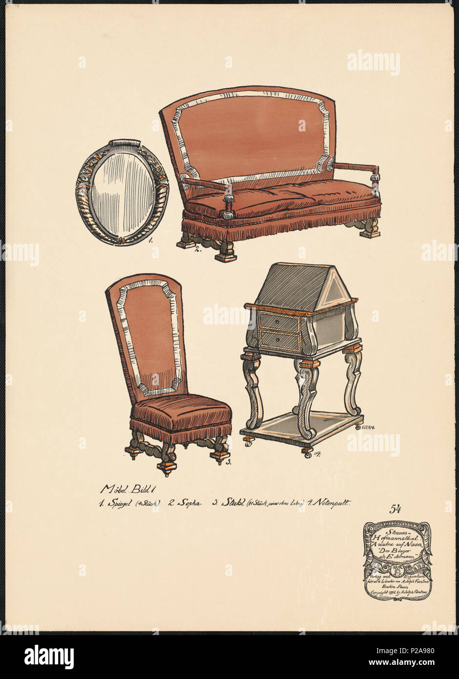 198 Möbel zum I. Bild (Boston Public Library) Stock Photo