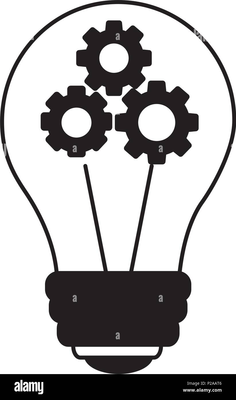 light bulb with gears isolated icon vector illustration design Stock ...