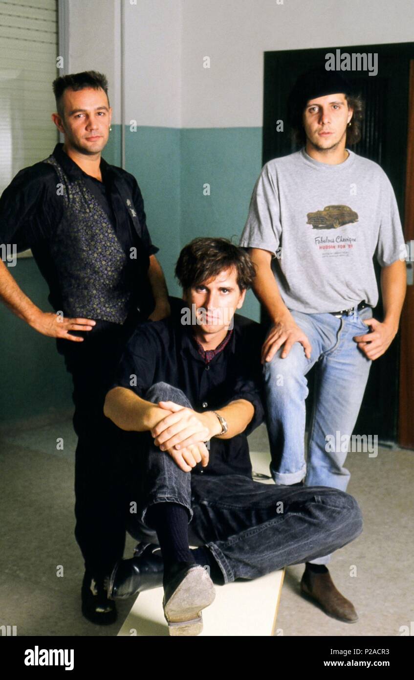 La Union, el grupo musical español creado a finales de 1982 por tres estudiantes de Publicidad: Rafa Sánchez, Mario Martínez y Luis Bolín. (60840010). Stock Photo