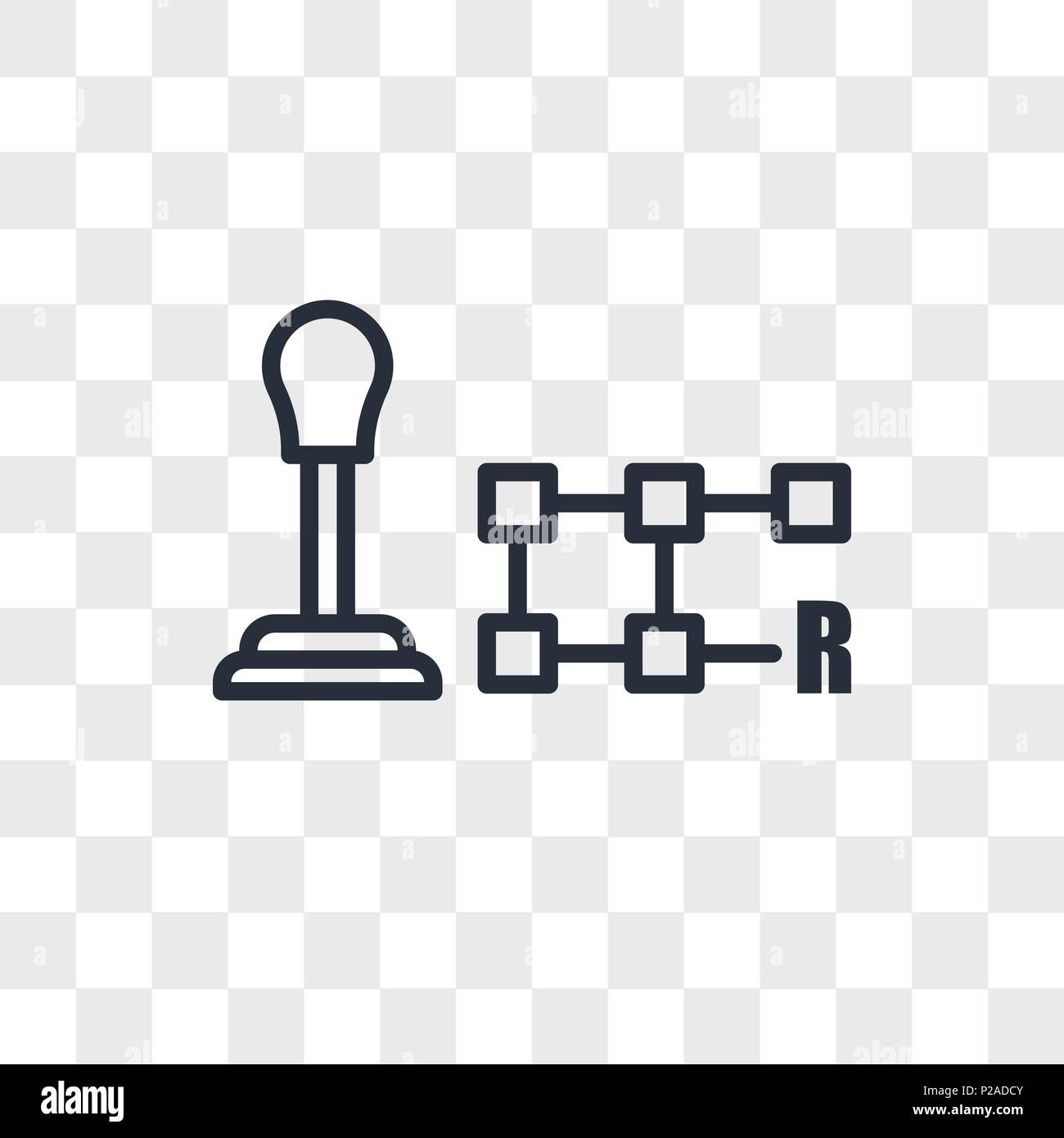 gear shift vector icon isolated on transparent background, gear shift
