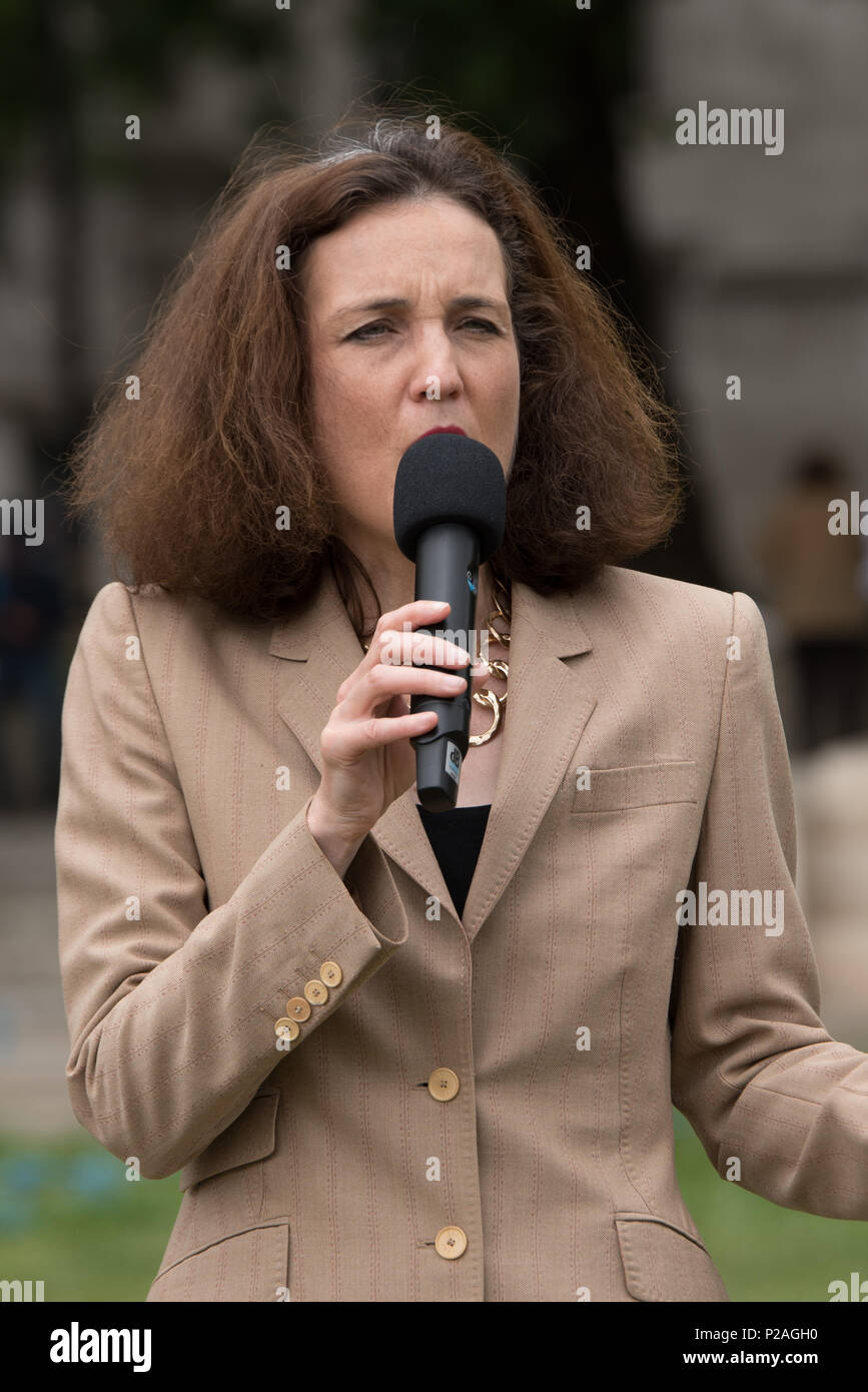 London, UK. 14th June 2018. Speaker Theresa Villiers Mp rally to STOP Live Transport 2018 unnecessary suffering in Parliament Square June 14 2018, London, UK. Credit: See Li/Alamy Live News Stock Photo