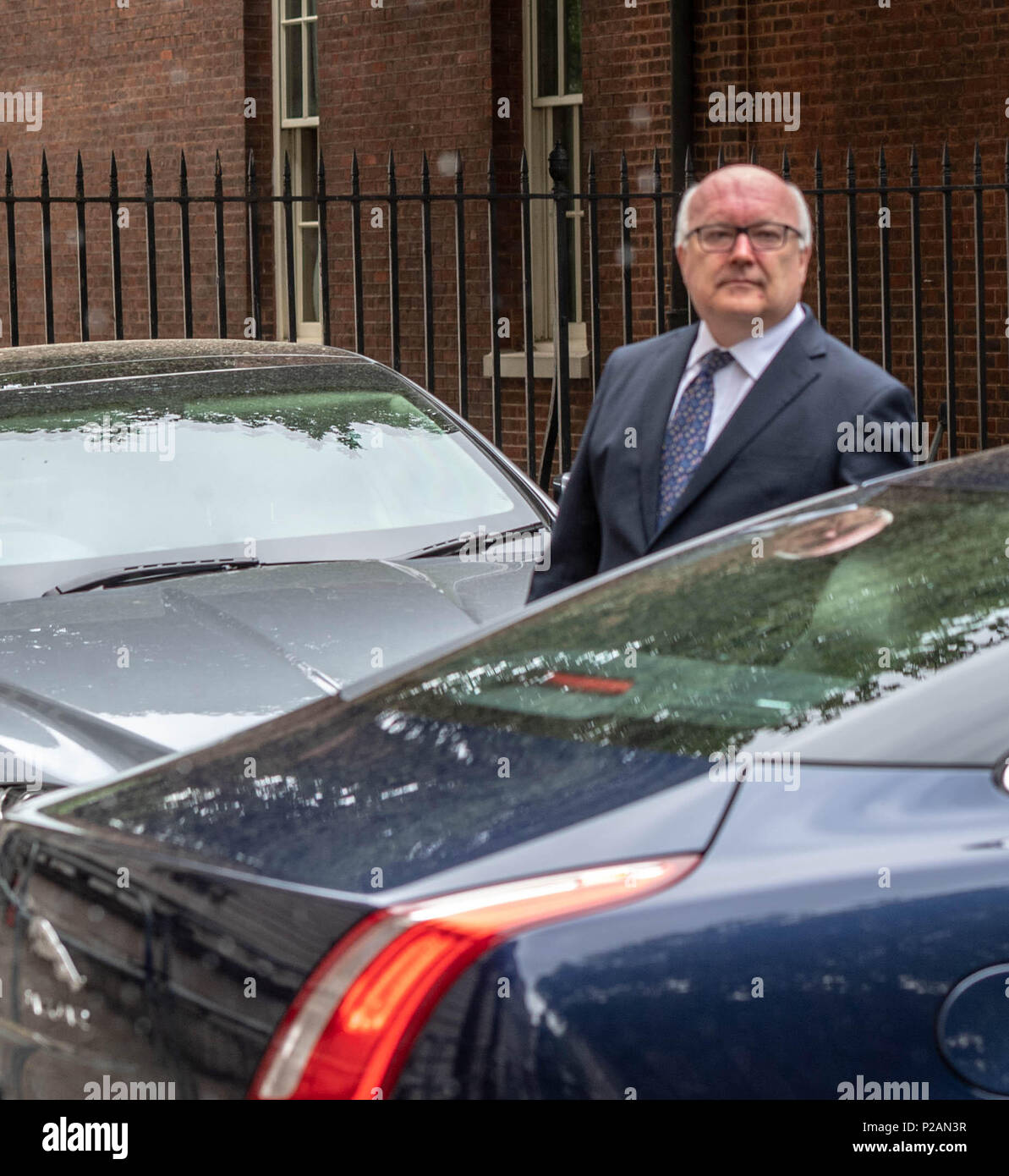 London 14th June 2018, George Brandis, Australian High Commissioner leaving 10 Downing Street There is speculation that is visit is connected to Julian Assange,  Credit Ian Davidson/Alamy Live News Stock Photo