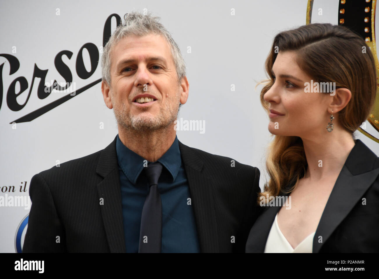 Rome Italy 13 June 2018 - Villa Medici - 2018 golden globe award 58th edition FabrizioLucci best photography "the place" and with the girlfriend Vittoria Puccini Credit: Giuseppe Andidero/Alamy Live News Stock Photo