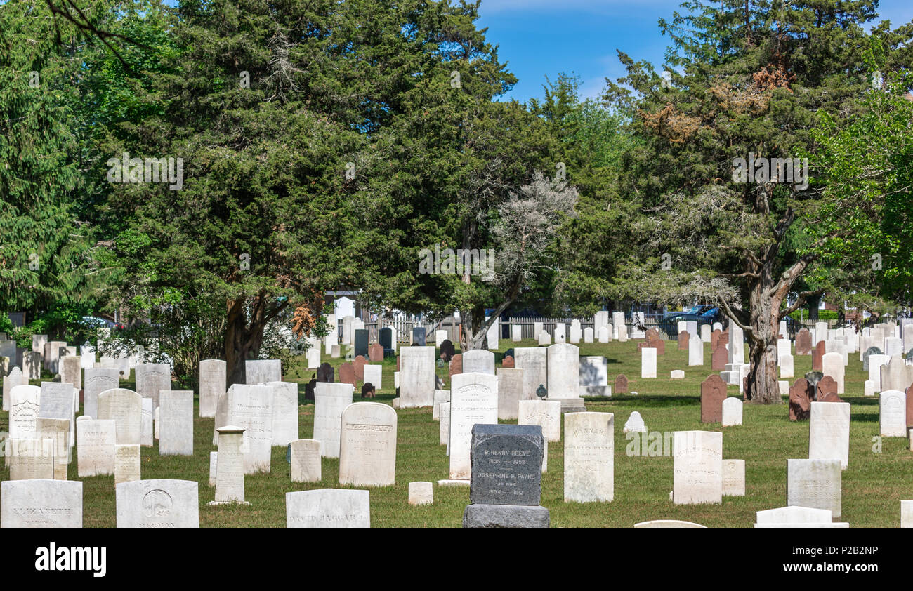 cemetery in Southampton, NY Stock Photo