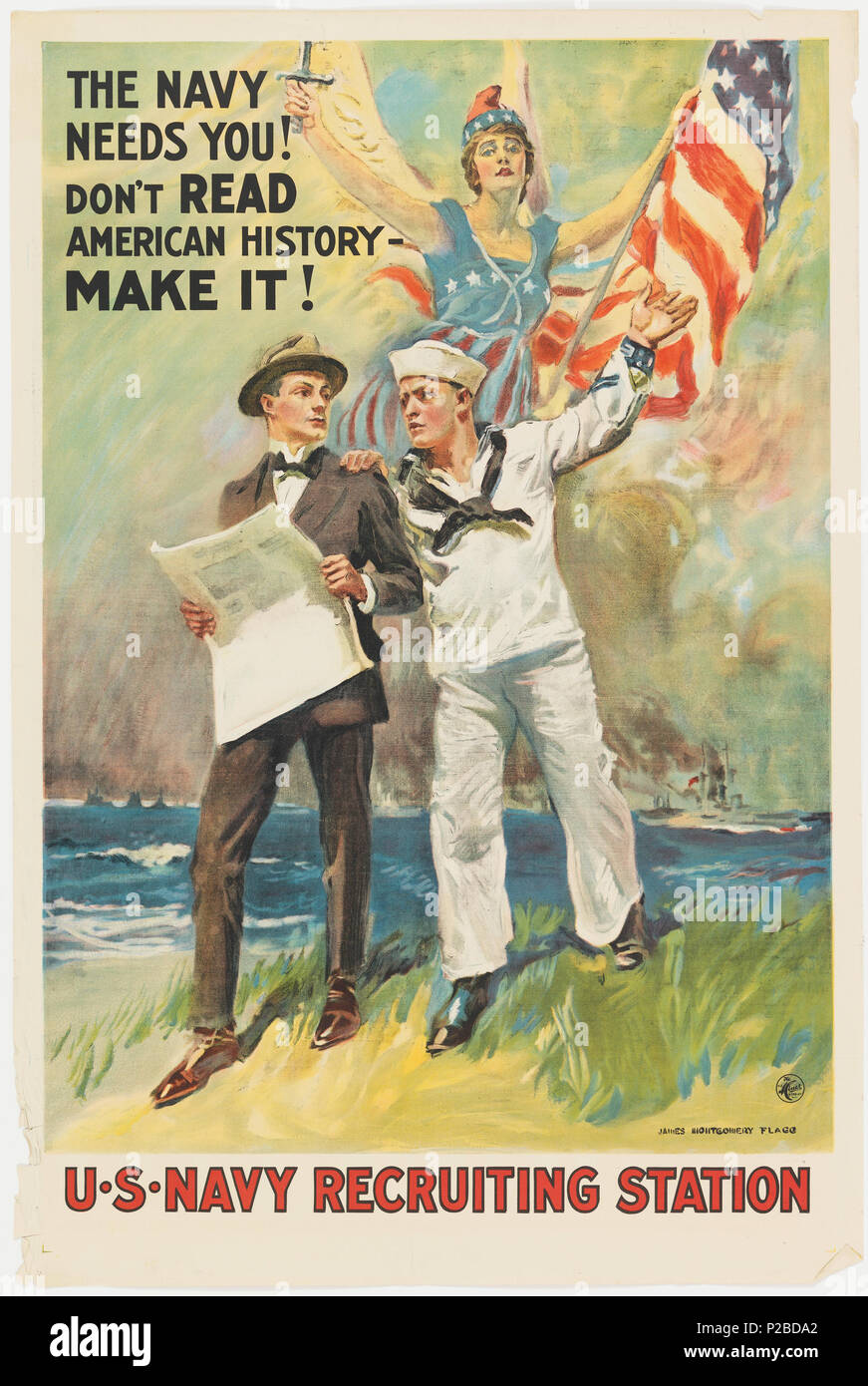 . English: Poster, The Navy Needs You! U.S. Navy, possibly 1917 ...