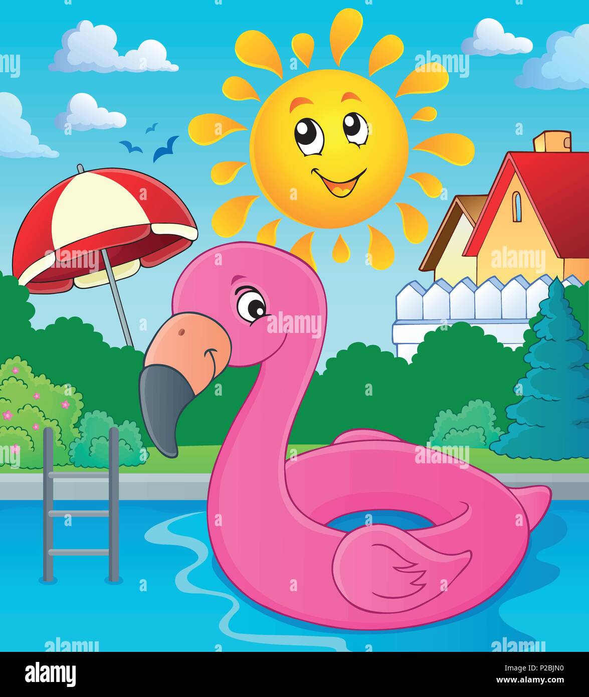 Flamingo float theme image 3 - eps10 vector illustration Stock Vector ...