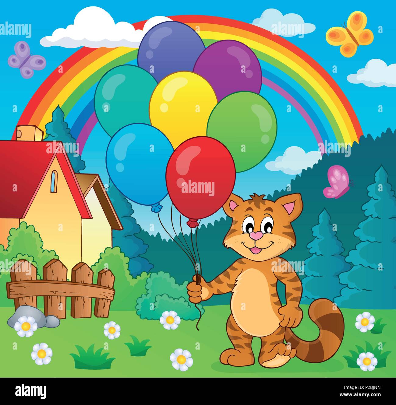 Happy party cat theme image 2 - eps10 vector illustration Stock Vector