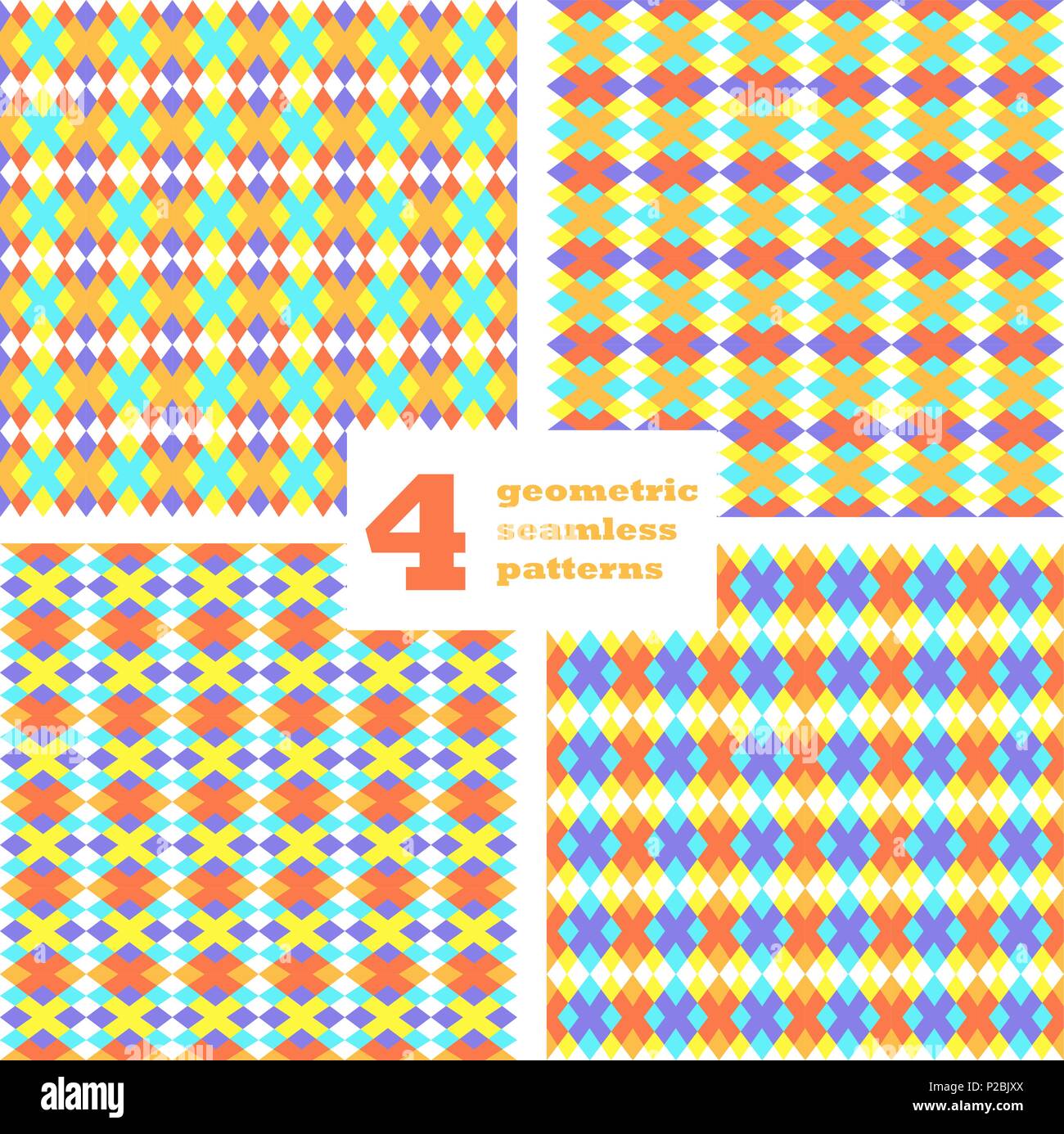Set of geometric seamless pattern. Abstract background. Vector ...
