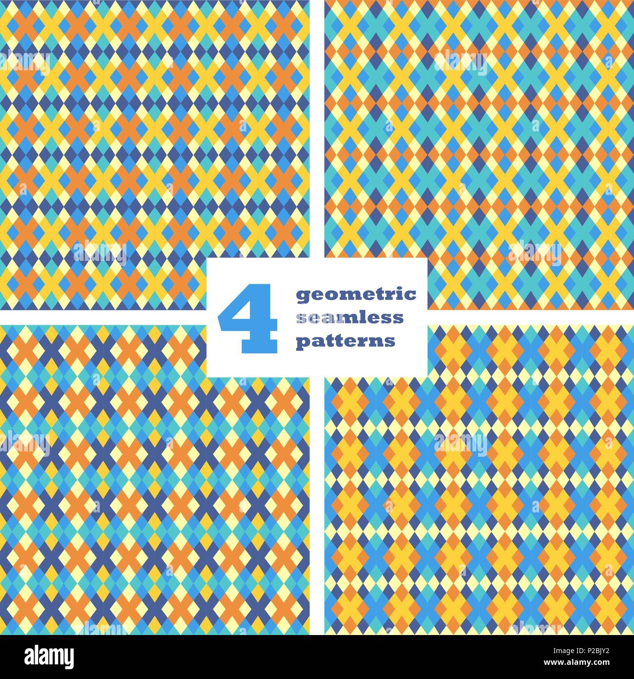 Set of geometric seamless pattern. Abstract background. Vector ...