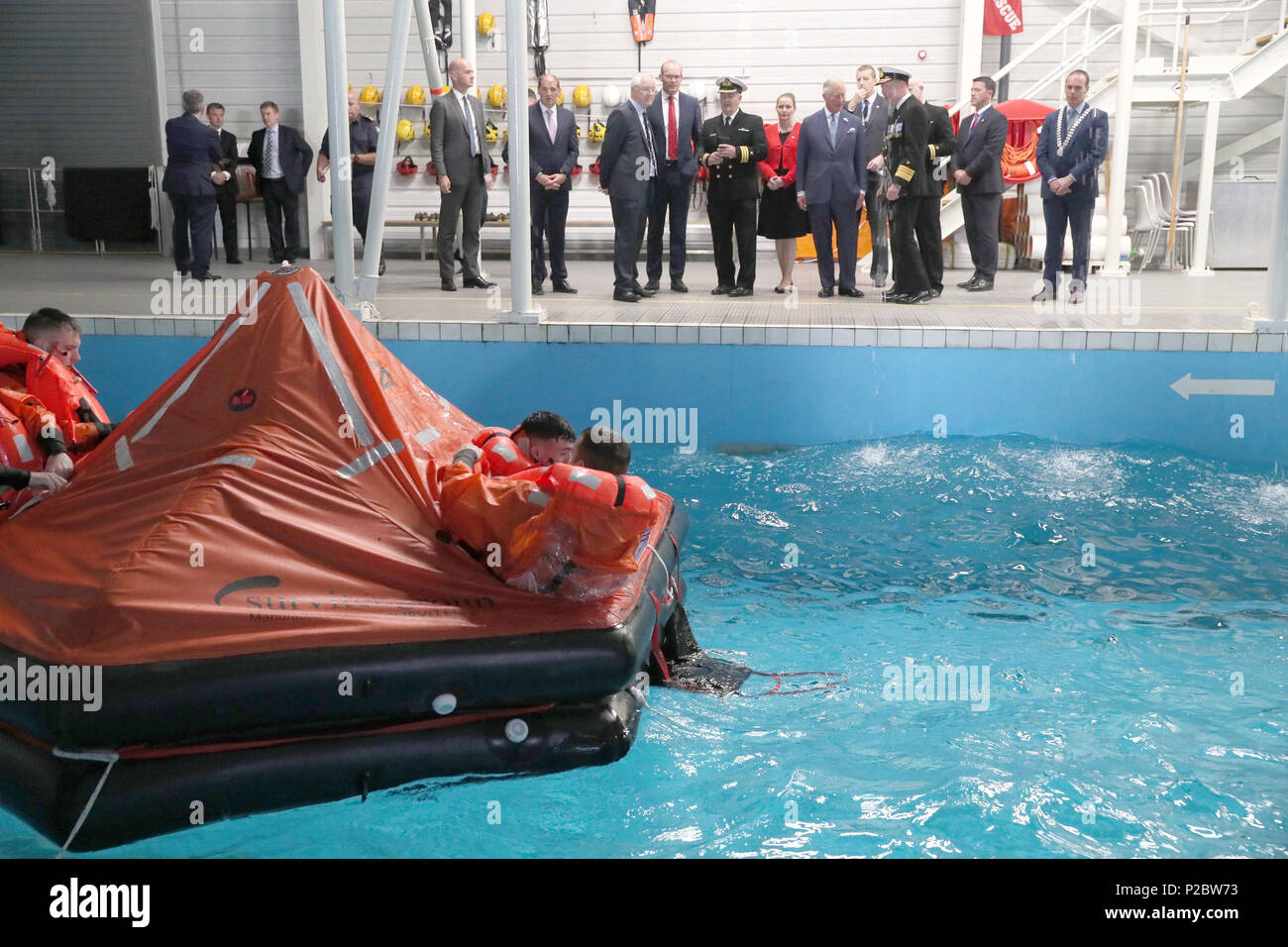 The Prince of Wales watches a display during a visit to the National Maritime College of Ireland as part of his tour of the Republic of Ireland. PRESS ASSOCIATION Photo. PRESS ASSOCIATION Photo. Picture date: Thursday June 14, 2018. See PA story ROYAL Charles. Photo credit should read: Brian Lawless/PA Wire Stock Photo