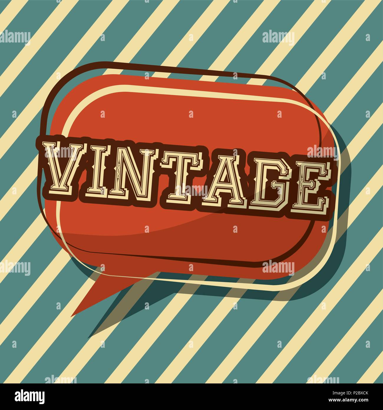 vintage classic speech bubble badge stripes background vector ...