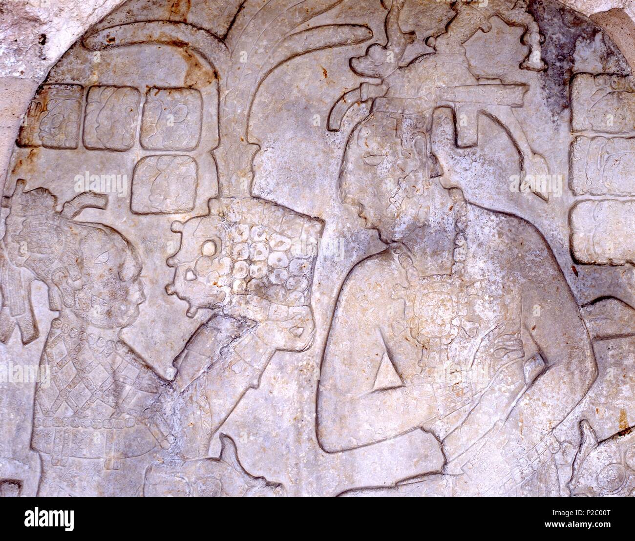 Mexico.Chiapas.Z.A. de Palenque.Cultura Maya.El Palacio.Relieve ...