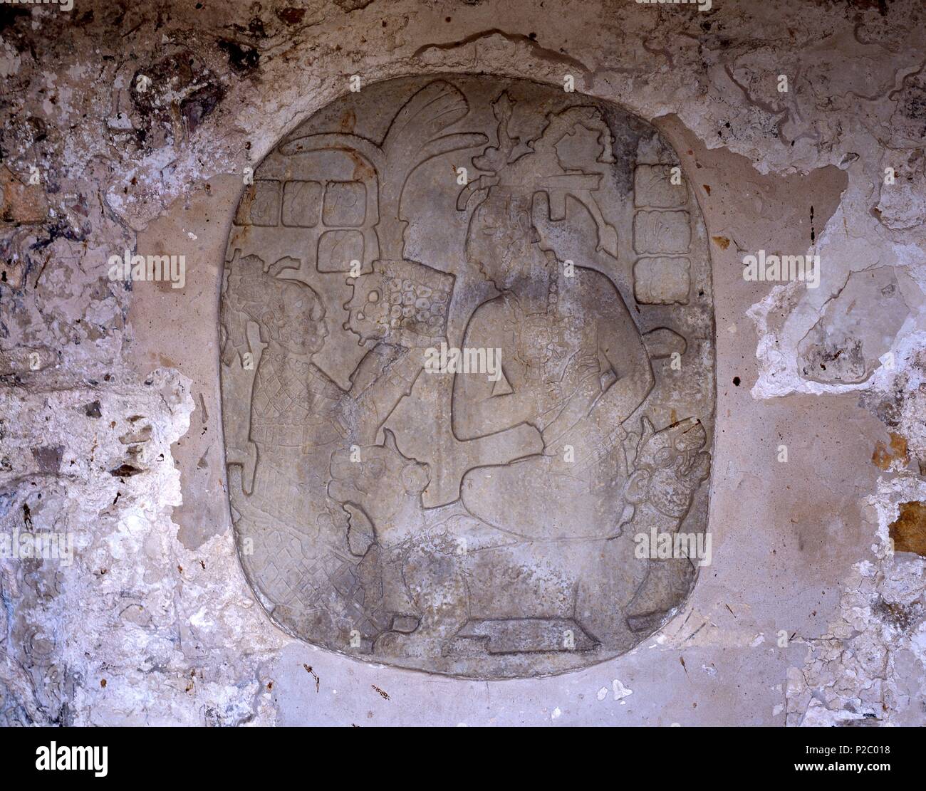 Mexico.Chiapas.Z.A. de Palenque.Cultura Maya.El Palacio.Relieve ...