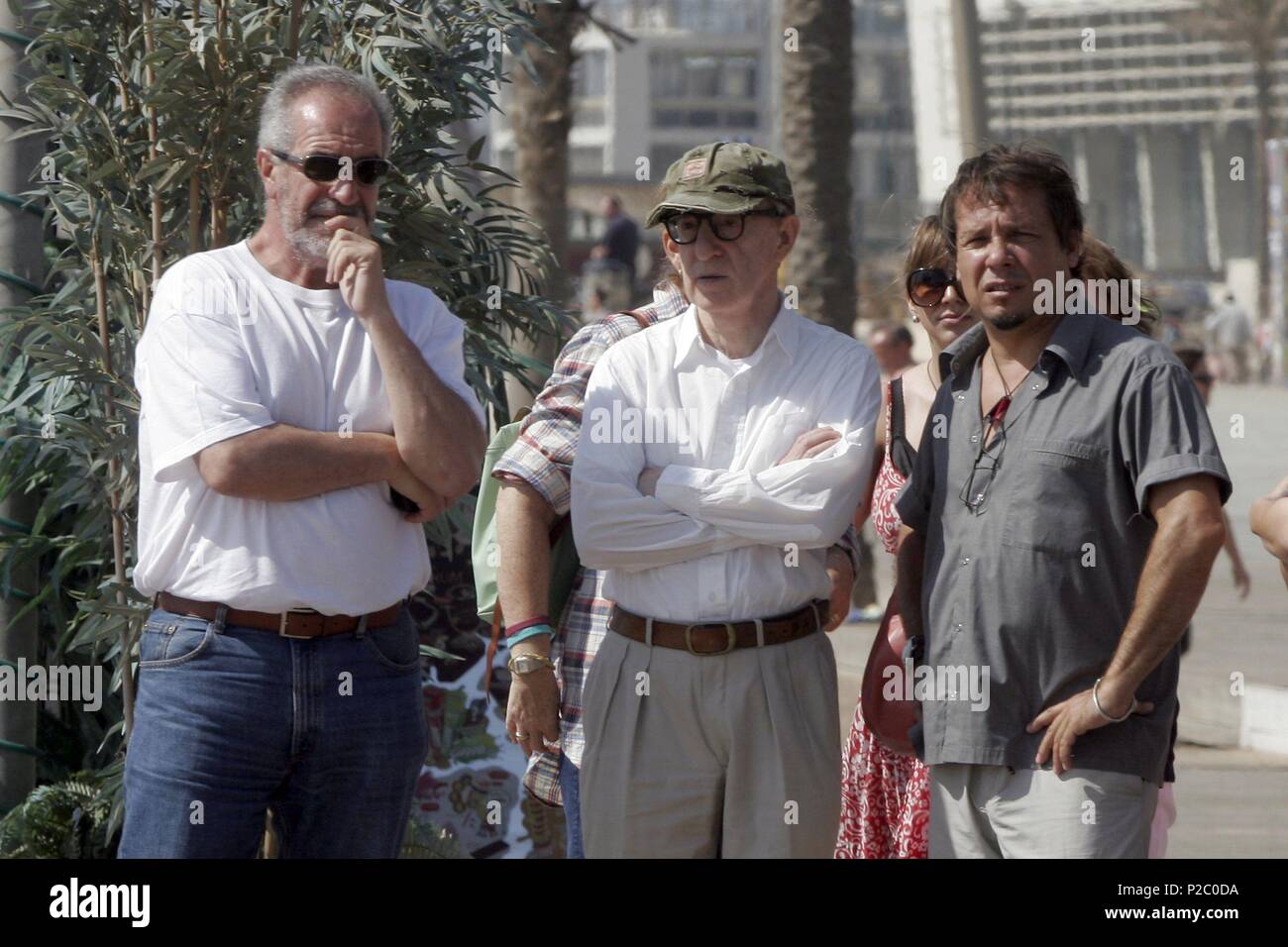 Woody Allen & Andrés Aguirresorrobe (the photography director) locating stages in Barcelona. On