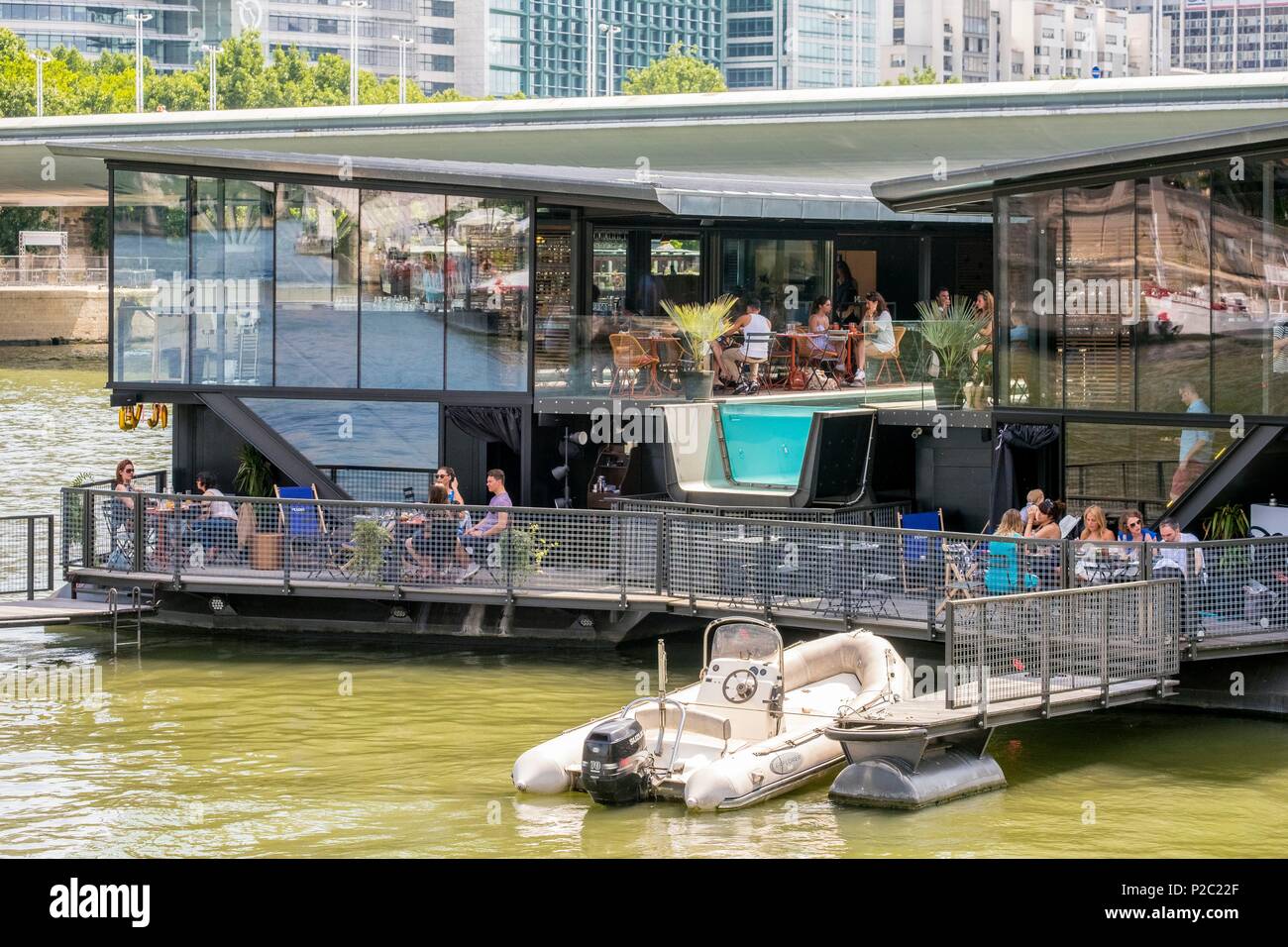France, Paris, 86 quai d'Austerlitz, Off Paris Seine Hotel Stock Photo