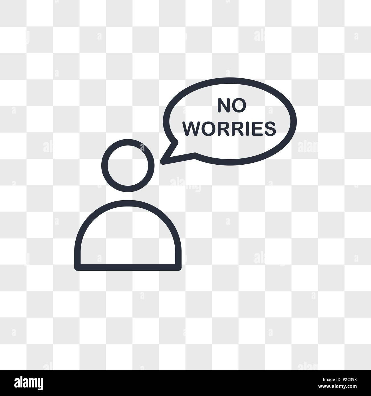 no worries vector icon isolated on transparent background, no worries logo concept Stock Vector