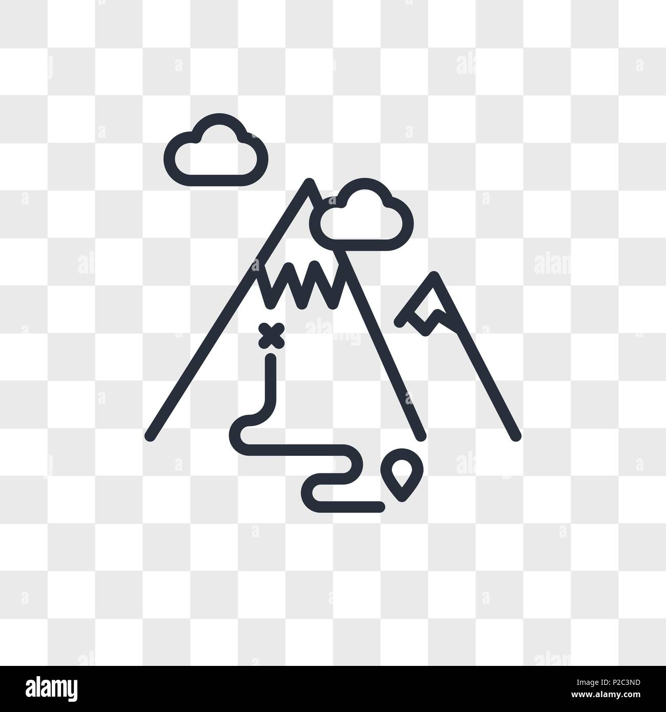 Mountain vector icon isolated on transparent background, Mountain logo ...