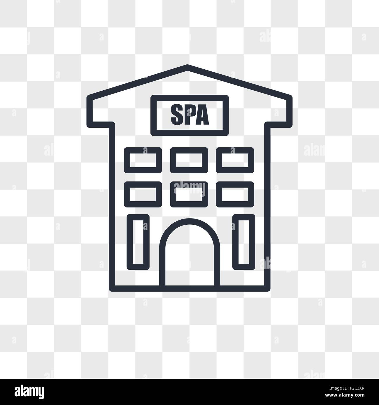 Spa building vector icon isolated on transparent background, Spa building logo concept Stock Vector