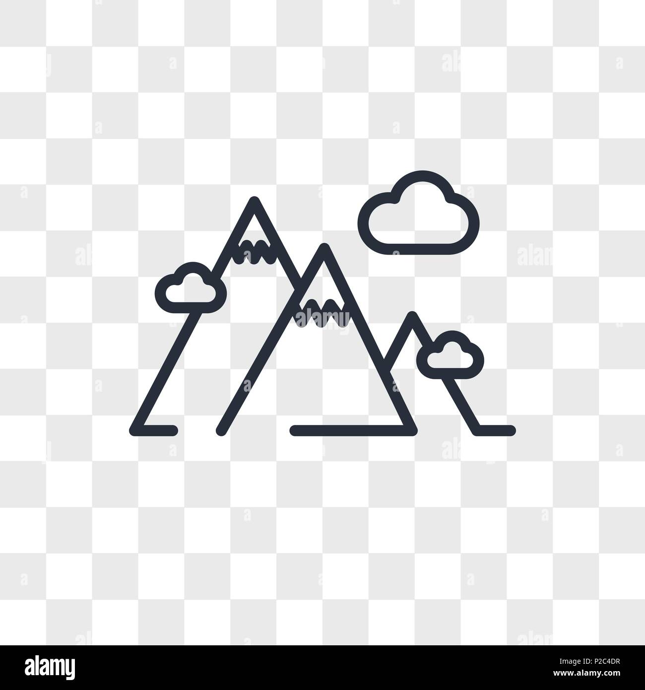 Mountain vector icon isolated on transparent background, Mountain logo concept Stock Vector