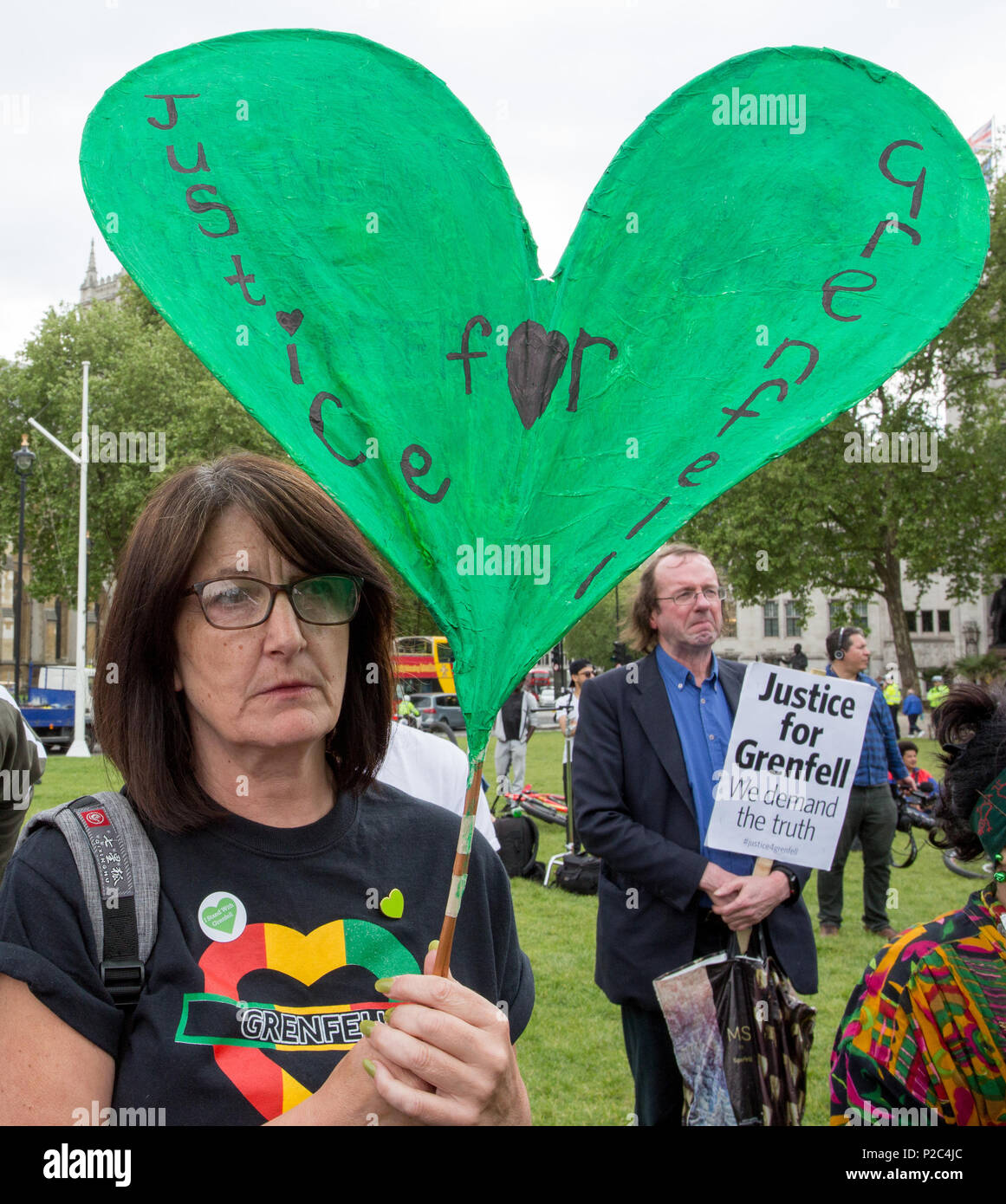 Protest ahead of MPs debate into ongoing concerns surrounding the official inquiry into the  Grenfell Tower blaze disaster. Among the protesters assembling outside Westminster are many members from bereaved families.  Featuring: Atmosphere, View Where: London, England, United Kingdom When: 14 May 2018 Credit: Wheatley/WENN Stock Photo