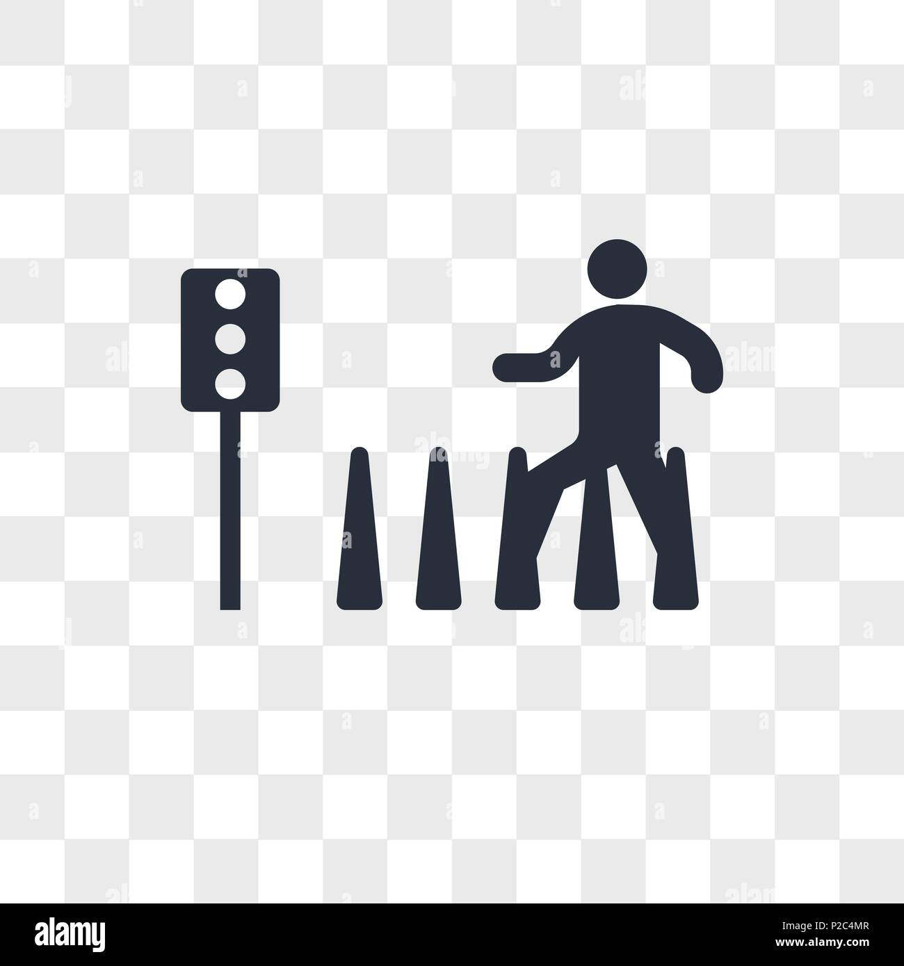 Zebra crossing vector icon isolated on transparent background, Zebra crossing logo concept Stock