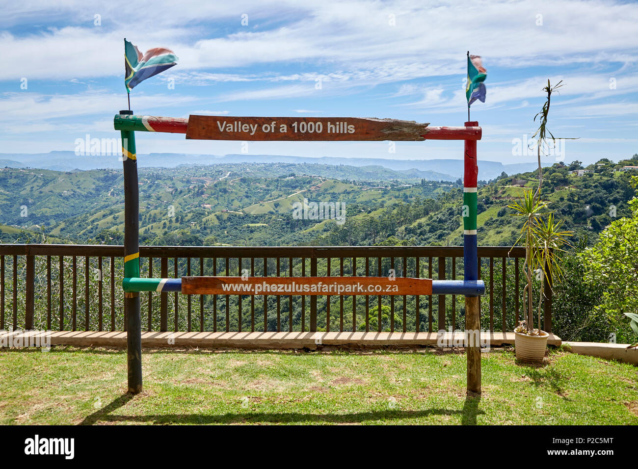 View of the valley of 1000 hills from PheZulu cultural village in
