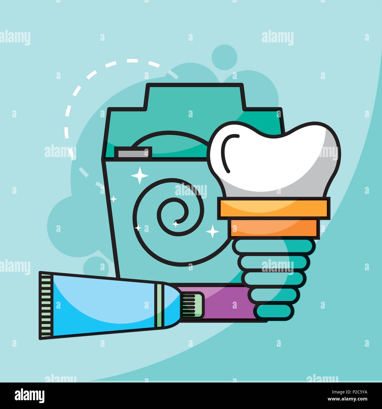 toothpaste floss and dental implant Stock Vector Image & Art Alamy