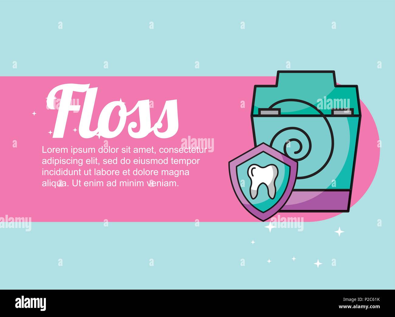 Dental Floss Tooth Dentistry Care Banner Stock Vector Art