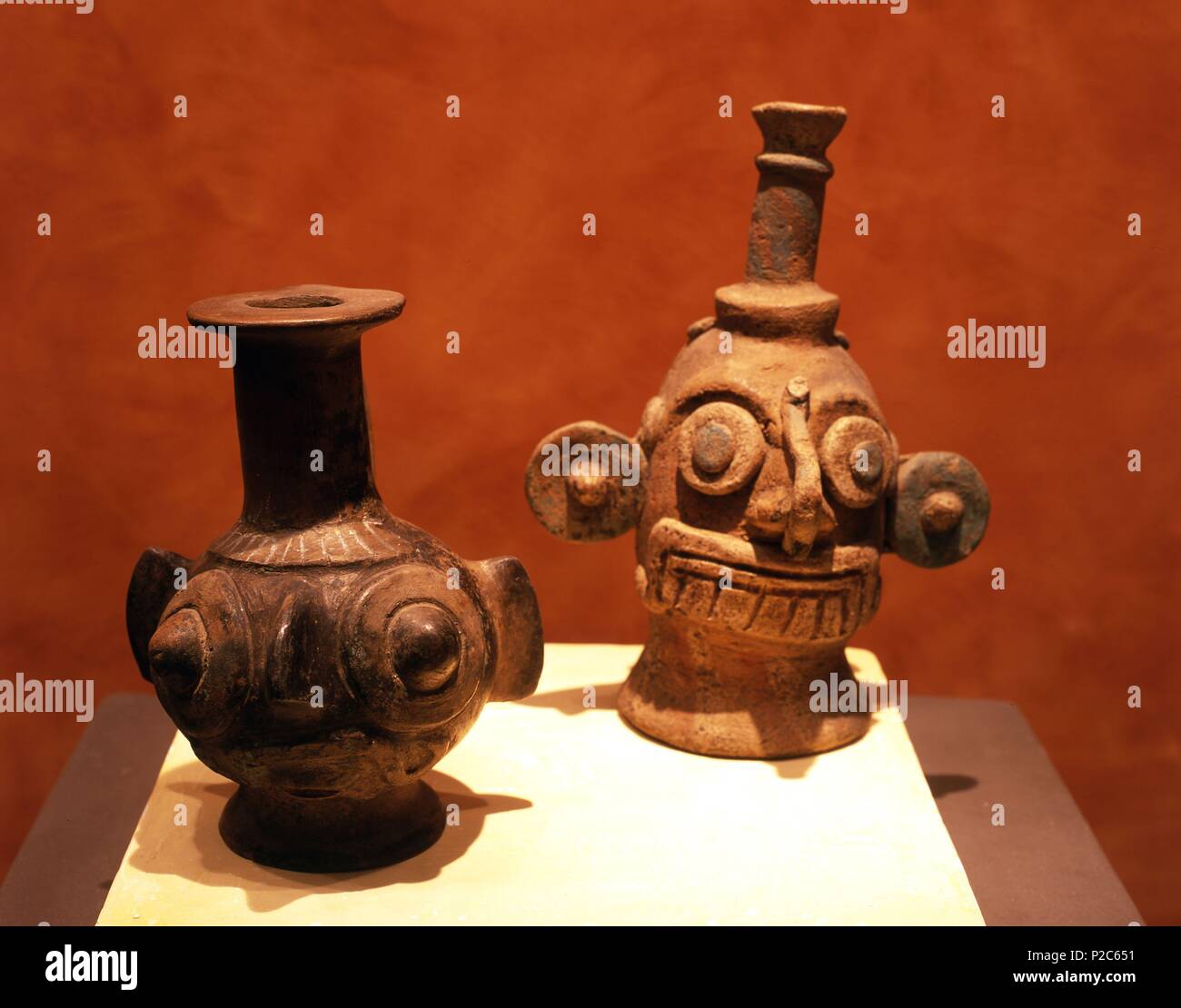 Mexico.Mexico D.F. .Museo Nacional de Antropologia.Vasijas de ceramica