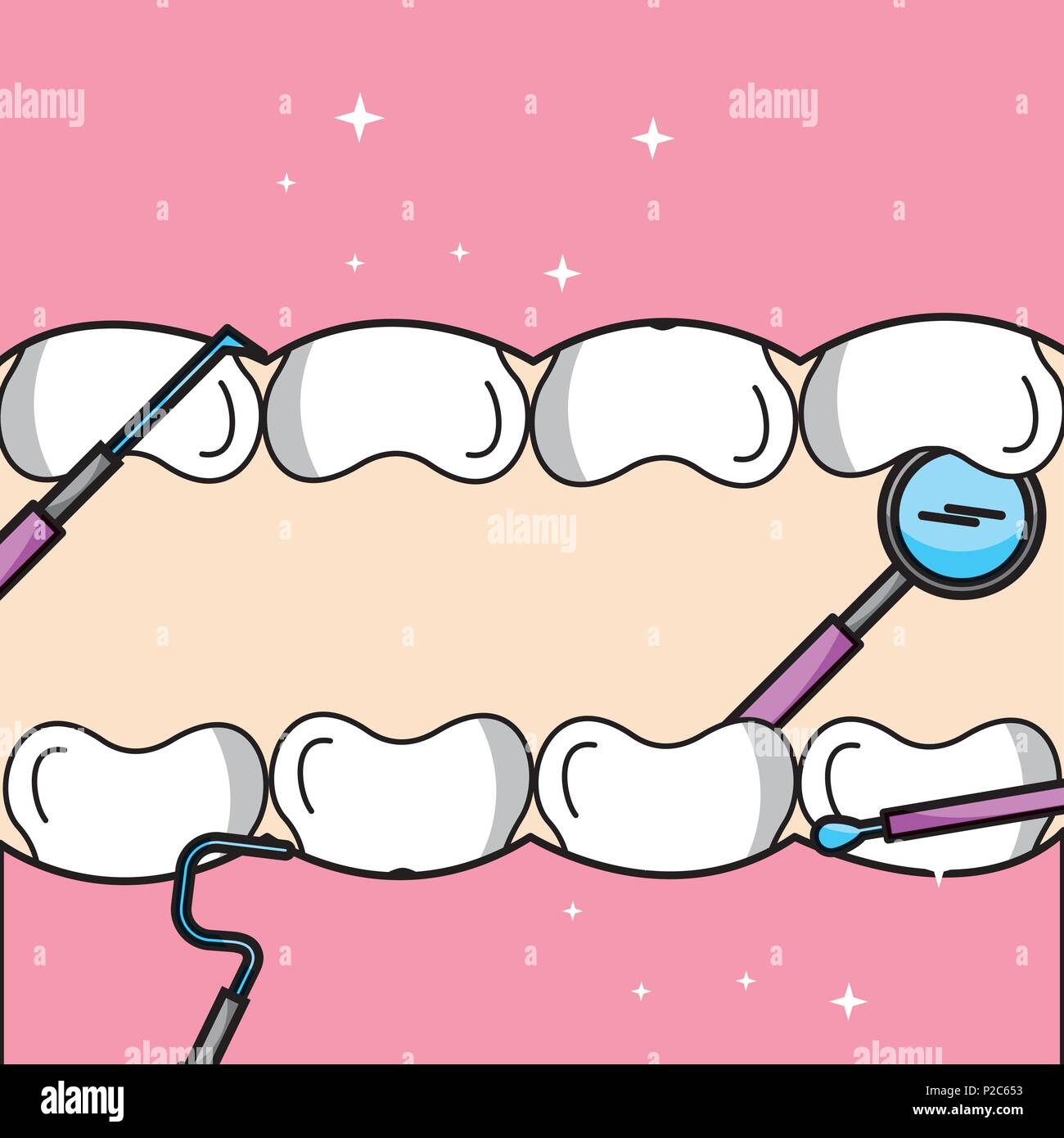 tooth and gum inside mouth tools oral hygiene Stock Vector Image & Art