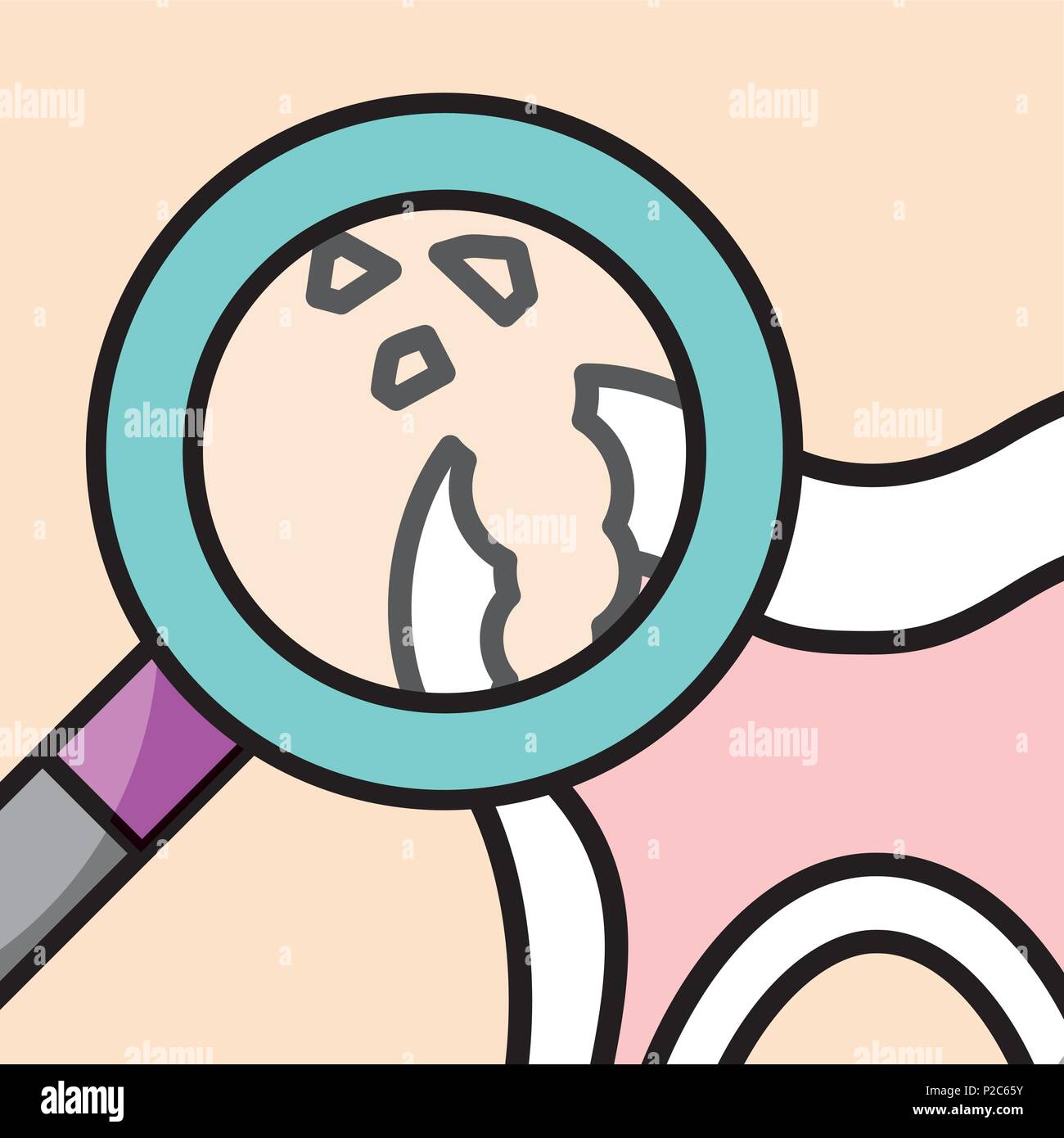 broken tooth magnifying glass zoom Stock Vector Image & Art - Alamy