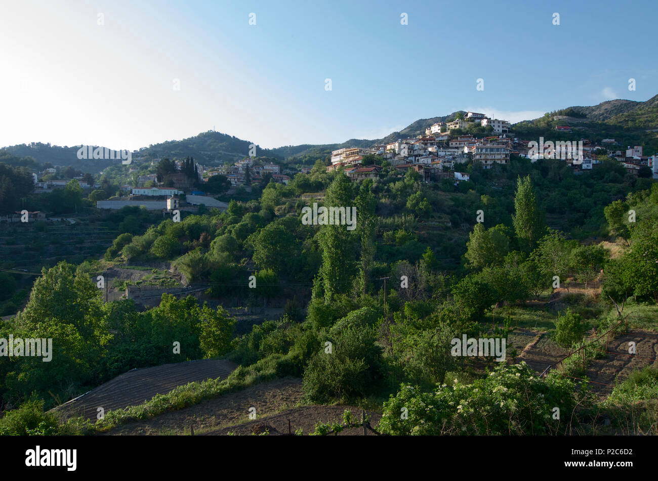 Agios on the slopes of the Troodos mountains, Cyprus Stock Photo