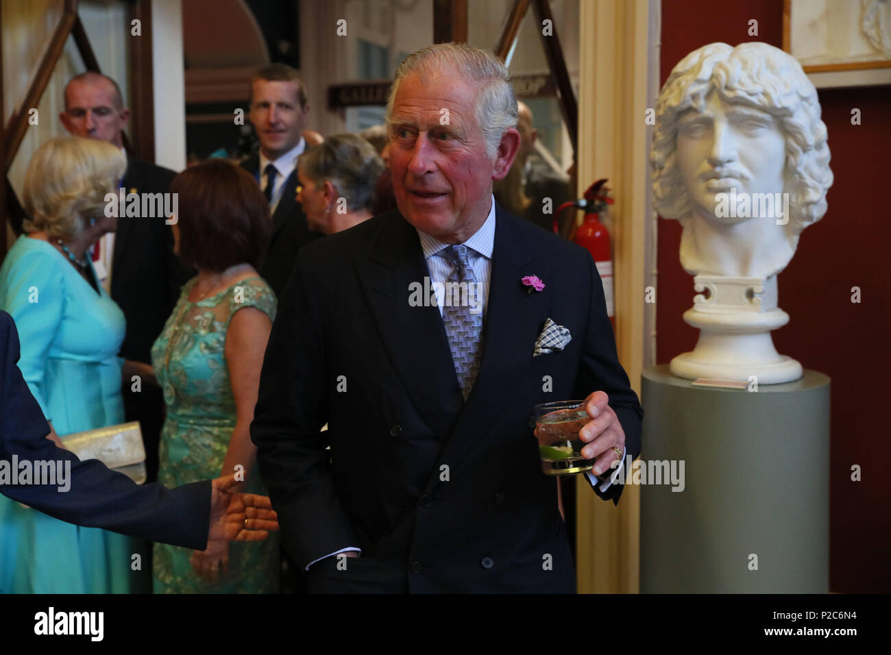 The Prince of Wales as he attends a dinner at Crawford Art Gallery as part of his tour of the Republic of Ireland with the Duchess of Cornwall. PRESS ASSOCIATION Photo. PRESS ASSOCIATION Photo. Picture date: Thursday June 14, 2018. See PA story ROYAL Charles. Photo credit should read: Brian Lawless/PA Wire Stock Photo